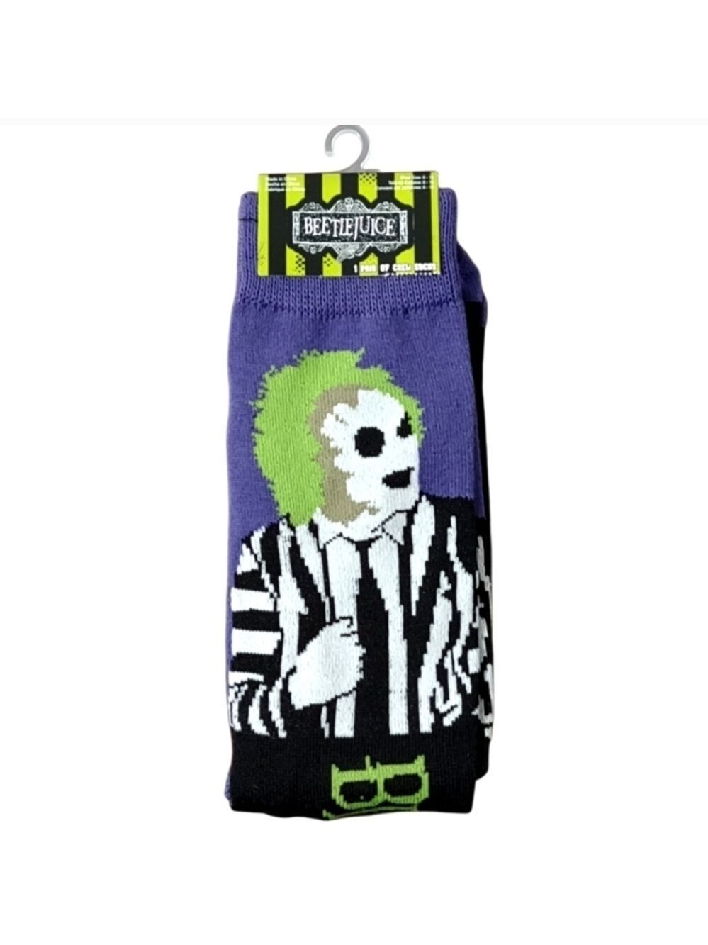 4/$25 Tim Burton Beetlejuice Novetly Crew Socks New
